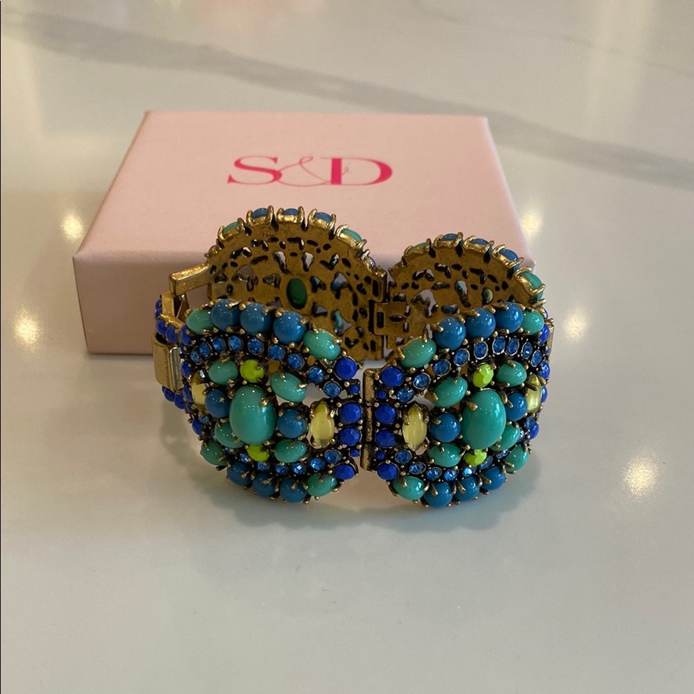 Stella & Dot Sardinia Blue and Gold Bracelet - Picture 6 of 7
